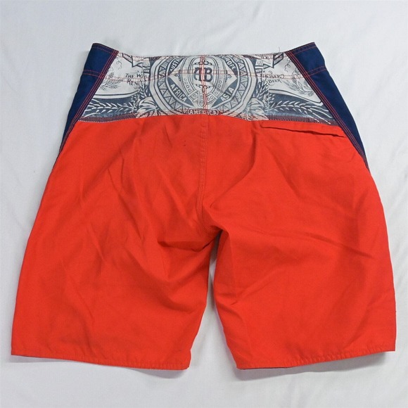 Budweiser 34 x 10" Blue Red White Logo Unlined Board Shorts - Picture 7 of 7